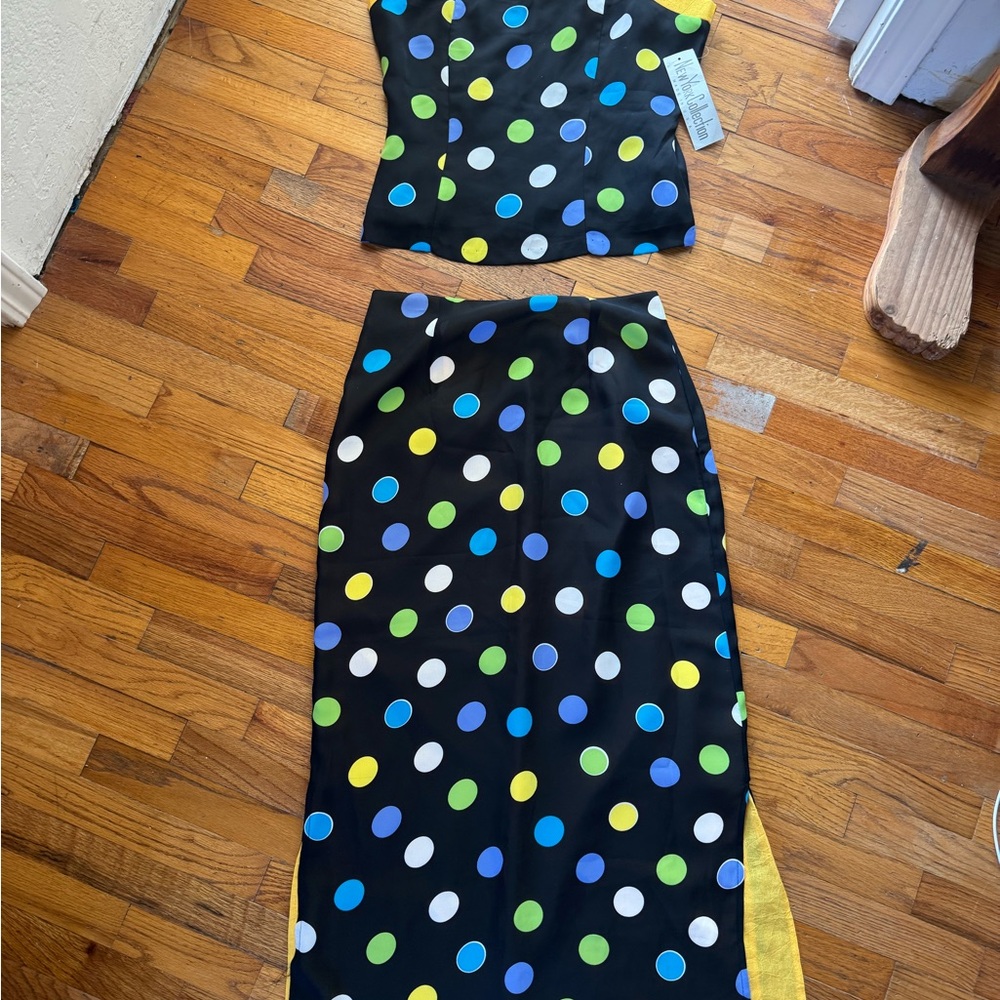 Colorful Polka Dot Two-Piece Set vintage 90s two piece set